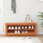 Preview: Schuhbank Wachsbraun 110 x 38 x 45.5 cm Massivholz Kiefer