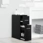 Preview: Schlanker Badezimmer-Schrank Schwarze Eiche 22 x 44 x 61,5 cm