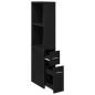 Preview: Schmaler Badezimmer-Schrank Schwarze Eiche 22 x 41 x 135 cm