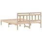 Preview: Bettgestell mit Kopfteil Braun 140 x 190 cm Massivholz Kiefer