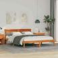 Preview: ARDEBO.de - Bettgestell Wachsbraun 140 x 200 cm Kiefernholz