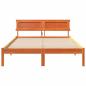 Preview: Bettrahmen Wachsbraun 140 x 190 cm Massives Kiefernholz