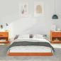 Preview: Bettgestell Wachsbraun 120 x 190 cm Massivholz Kiefer