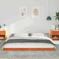 Preview: Bettgestell Wachsbraun 180 x 210 cm Massivholz Kiefer