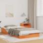 Preview: ARDEBO.de - Bodenbettgestell Wachsbraun 100 x 200 cm Massivkiefer