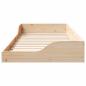 Preview: Bodenbettgestell Braun 90 x 200 cm Massivkiefer