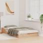 Preview: Bodenbettgestell Braun 90 x 190 cm Massivkiefer