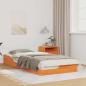Preview: ARDEBO.de - Bodenbettgestell Wachsbraun 80 x 210 cm Massivholz