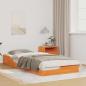 Preview: ARDEBO.de - Bodenbettgestell Wachsbraun 90 x 220 cm Massivkiefer