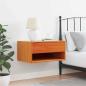 Preview: Wandmontierter Nachttisch Wachsbraun 50 x 32,5 x 24 cm