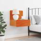 Preview: Wandmontierter Nachttisch Wachsbraun 44 x 32,5 x 40 cm