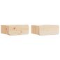 Preview: Wandmontierter Nachttisch 2 pcs Braun 39 x 34 x 16,5 cm