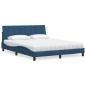 Preview: ARDEBO.de - Bett mit Matratze "Hanko" Blau 160x200 cm Stoff