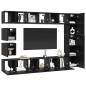 Preview: TV-Schrank-Set mit Regal Wandmontiert Sonstiges mit Speicher 10 pcs Schwarze Eiche Holzwerkstoff