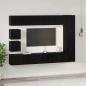 Preview: TV-Schrank-Set mit Regal Wandmontiert Sonstiges mit Speicher 10 pcs Schwarze Eiche Holzwerkstoff