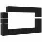 Preview: TV-Schrank-Set mit Regal Wandmontiert Sonstiges mit Speicher 9 pcs Schwarze Eiche Holzwerkstoff