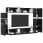 Preview: TV-Schrank-Set mit Regal Wandmontiert Sonstiges mit Speicher 9 pcs Schwarze Eiche Holzwerkstoff
