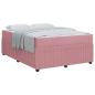 Preview: Bettgestell mit Matratze Sonstiges Rosa 140 x 200 cm Samt