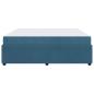Preview: Bettgestell mit Matratze Sonstiges Blau 180 x 200 cm Samt