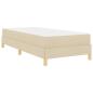 Preview: Boxspringbett Creme, Braun 100 x 200 cm Stoff, Ingenieurholz
