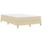 Preview: Boxspringbett Creme, Braun 120 x 200 cm Stoff, Ingenieurholz