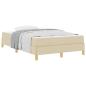 Preview: Boxspringbett Creme, Braun 120 x 200 cm Stoff, Ingenieurholz