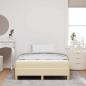 Preview: Boxspringbett Creme, Braun 120 x 200 cm Stoff, Ingenieurholz