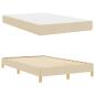 Preview: Boxspringbett Creme, Braun 120 x 200 cm Stoff, Ingenieurholz