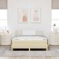 Preview: Boxspringbett Creme, Braun 140 x 190 cm Stoff, Ingenieurholz