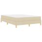 Preview: Boxspringbett Creme, Braun 140 x 190 cm Stoff, Ingenieurholz