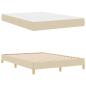 Preview: Boxspringbett Creme, Braun 140 x 200 cm Stoff, Ingenieurholz