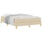 Preview: Boxspringbett Creme, Braun 140 x 200 cm Stoff, Ingenieurholz