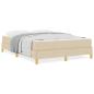 Preview: Boxspringbett Creme, Braun 140 x 200 cm Stoff, Ingenieurholz