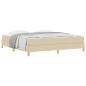 Preview: Boxspringbett Creme, Braun 180 x 200 cm Stoff, Ingenieurholz