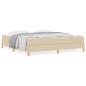 Preview: Boxspringbett Creme, Braun 180 x 200 cm Stoff, Ingenieurholz