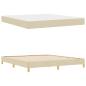 Preview: Boxspringbett Creme, Braun 180 x 200 cm Stoff, Ingenieurholz