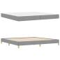 Preview: Boxspringbett Taupe, Braun 200 x 200 cm Stoff, Ingenieurholz