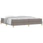 Preview: Boxspringbett Taupe, Braun 200 x 200 cm Stoff, Ingenieurholz