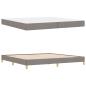 Preview: Boxspringbett Taupe, Braun 200 x 200 cm Stoff, Ingenieurholz