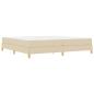 Preview: Boxspringbett Creme, Braun 200 x 200 cm Stoff, Ingenieurholz