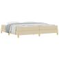 Preview: Boxspringbett Creme, Braun 200 x 200 cm Stoff, Ingenieurholz