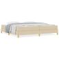 Preview: Boxspringbett Creme, Braun 200 x 200 cm Stoff, Ingenieurholz