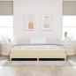 Preview: Boxspringbett Creme, Braun 200 x 200 cm Stoff, Ingenieurholz