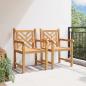 Preview: Gartenstuhl 2 pcs Braun 58 x 60 x 90 cm Massives Teakholz