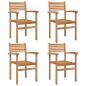 Preview: Garten Stapelstühle 4 pcs Braun 55.5 x 55.5 x 90 cm