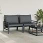 Preview: Gartenmöbel-Sets mit Kissen mit Kissen 2 pcs Anthrazit