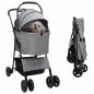 Preview: ARDEBO.de - Faltbarer Haustierwagen Grau 81 x 47 x 99 cm Oxford Stoff
