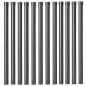 Preview: Zaunpfosten 12 pcs Grau 50 cm Pulverbeschichteter Stahl