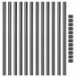 Preview: Zaunpfosten 12 pcs Grau 110 cm Pulverbeschichteter Stahl