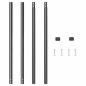 Preview: Zaunpfosten 2 pcs Grau 130 cm Pulverbeschichteter Stahl